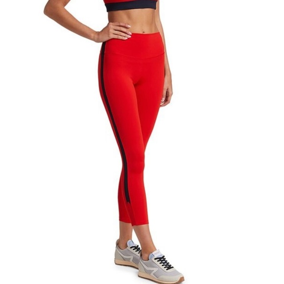 Splits59 Red Leggings with Black Stripe - Picture 1 of 6